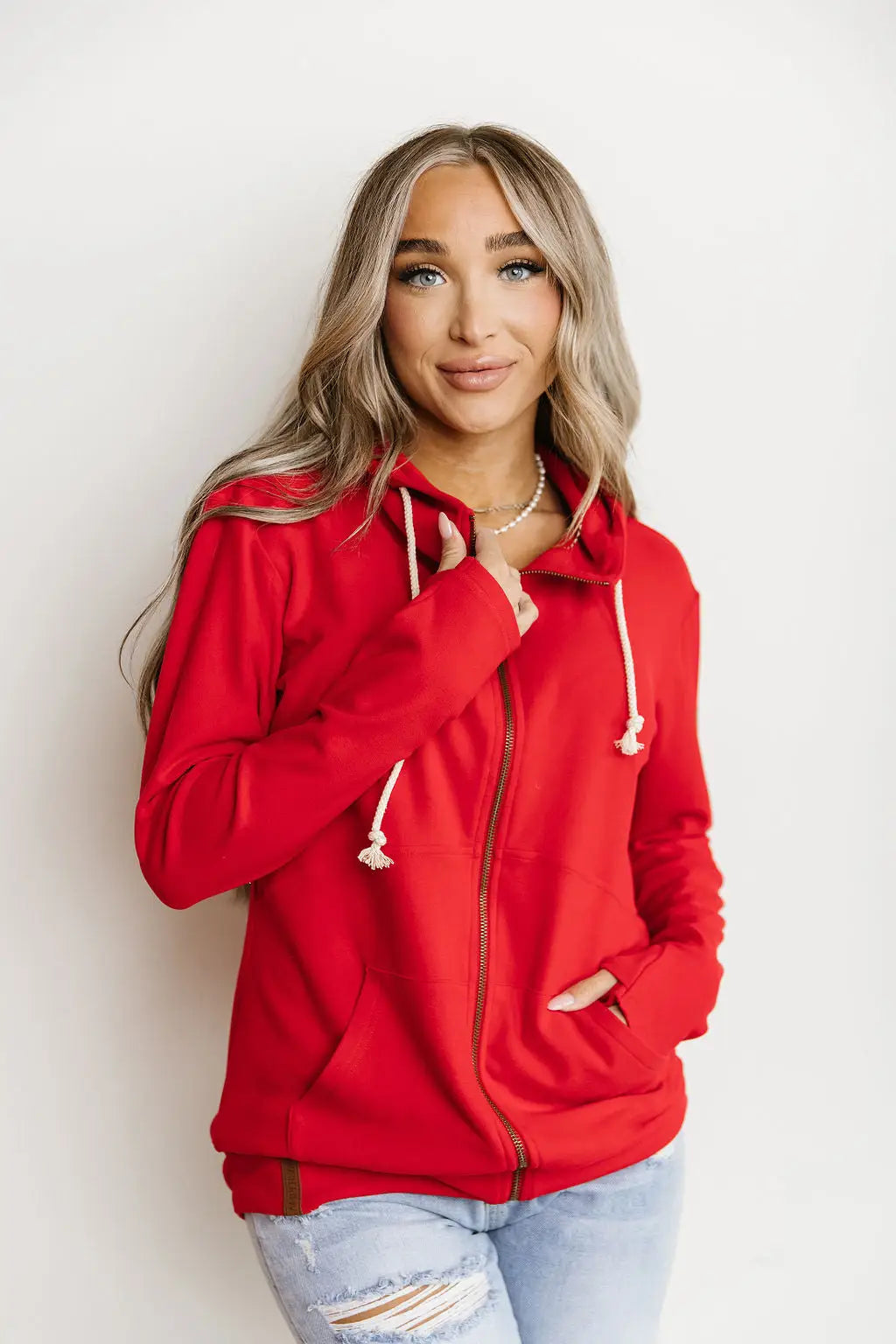 Performance Fleece FullZip Sweatshirt - Scarlet - Tops