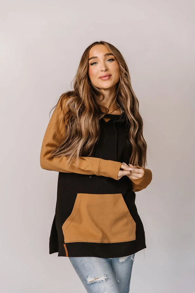 Sideslit Hoodie - Coffee & Confidence - Tops