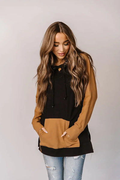Sideslit Hoodie - Coffee & Confidence - Tops