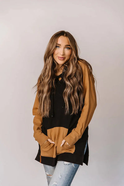 Sideslit Hoodie - Coffee & Confidence - Tops
