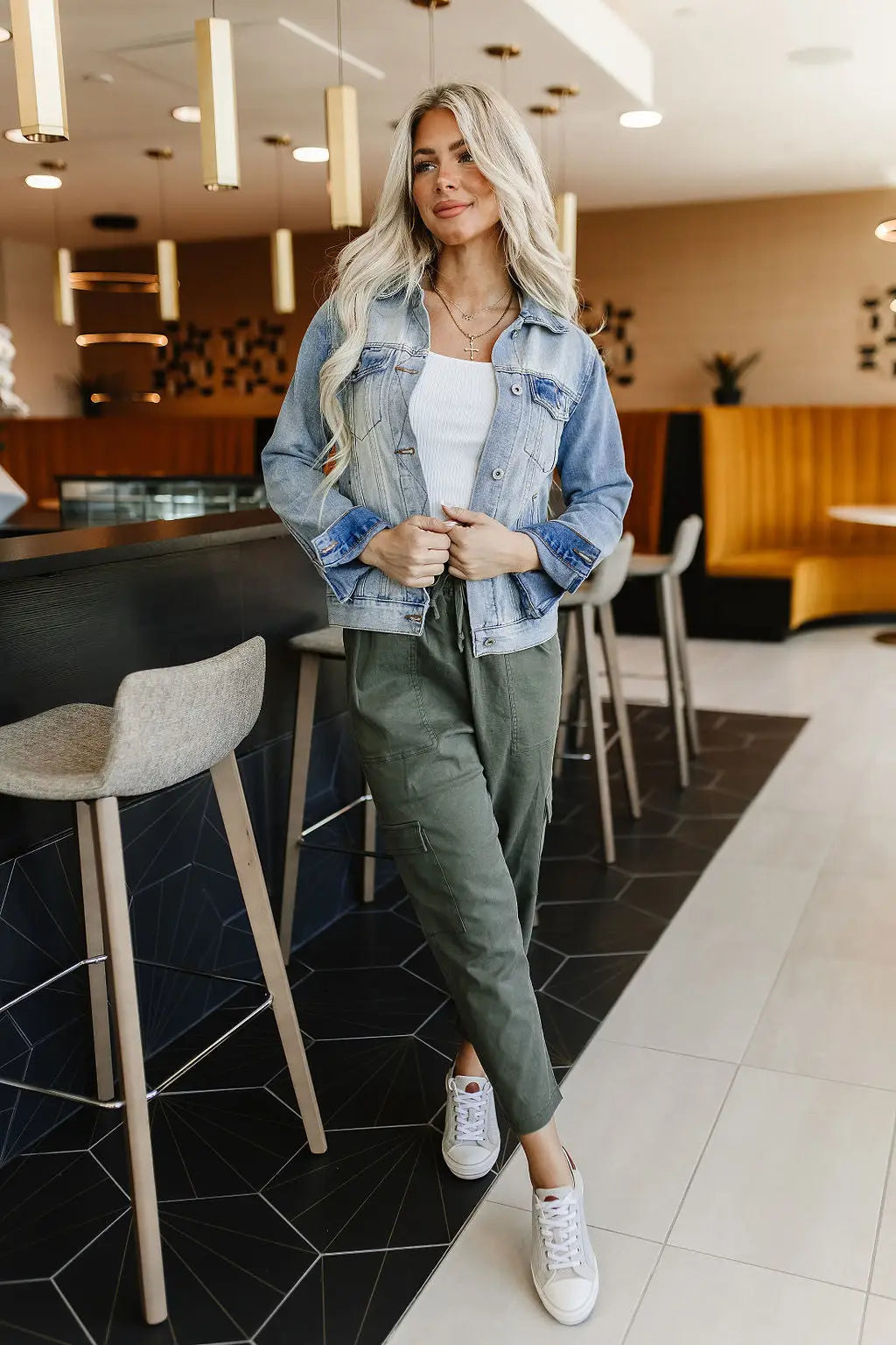 Light Wash Denim Jacket - Tops