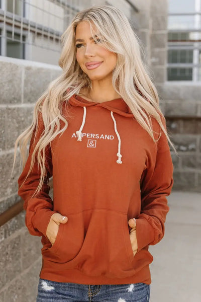 Performance Fleece University Hoodie - Burnt Orange - Tops
