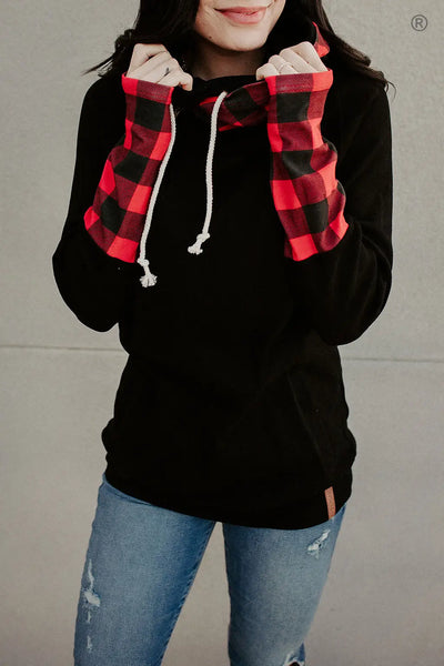 DoubleHood™ Sweatshirt - Checks Out Red - Tops