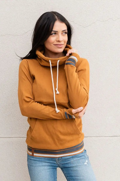 CowlNeck Sweatshirt - Mad About You Mustard - Tops
