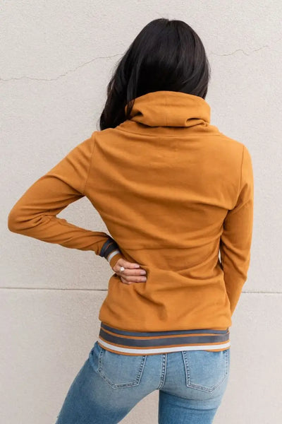 CowlNeck Sweatshirt - Mad About You Mustard - Tops