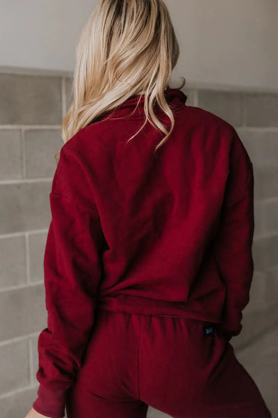 Never Better Button Top - Wine - Tops
