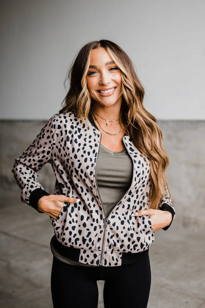 Essential Bomber Jacket - Dusty Cheetah - Tops