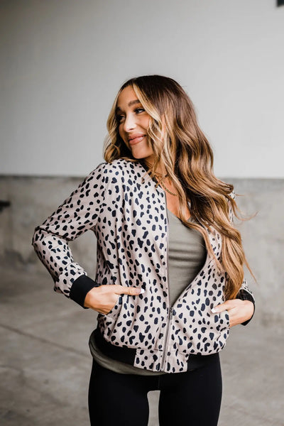 Essential Bomber Jacket - Dusty Cheetah - Tops