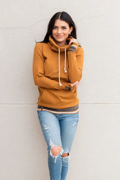 CowlNeck Sweatshirt - Mad About You Mustard - Tops