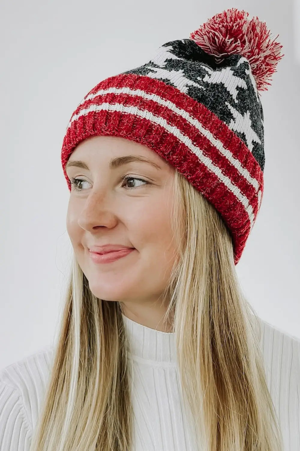 American Flag USA Beanie - Red Stripes - Beanie