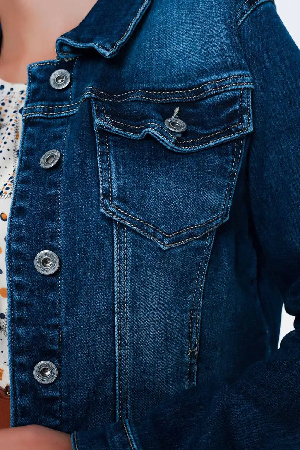 Veste en jean ajustée style western à délavage moyen - Vestes