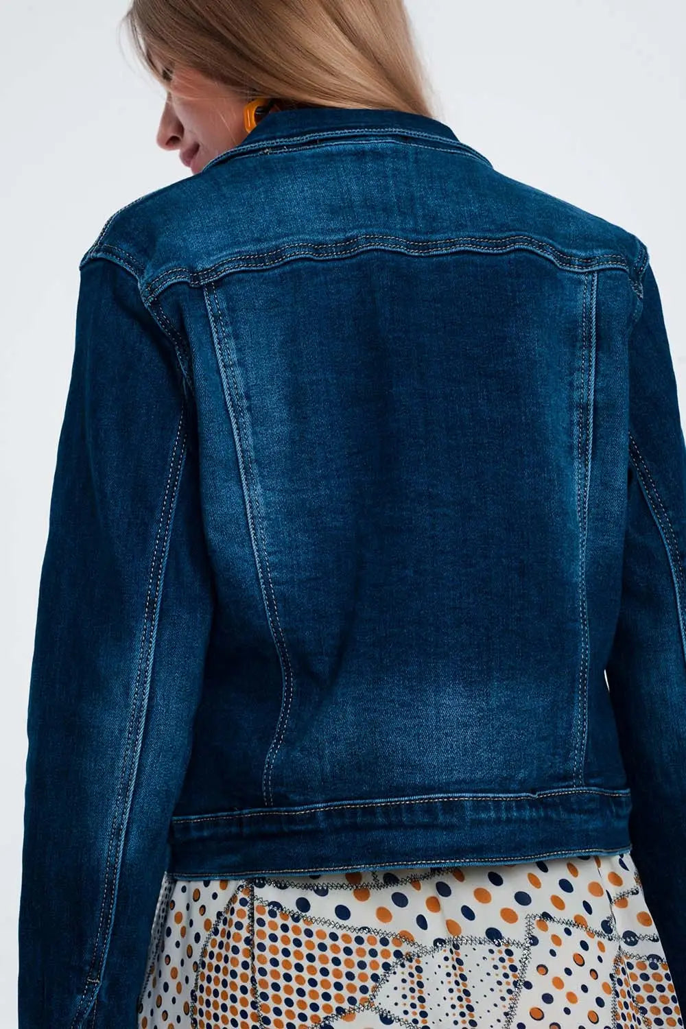 Veste en jean ajustée style western à délavage moyen - Vestes