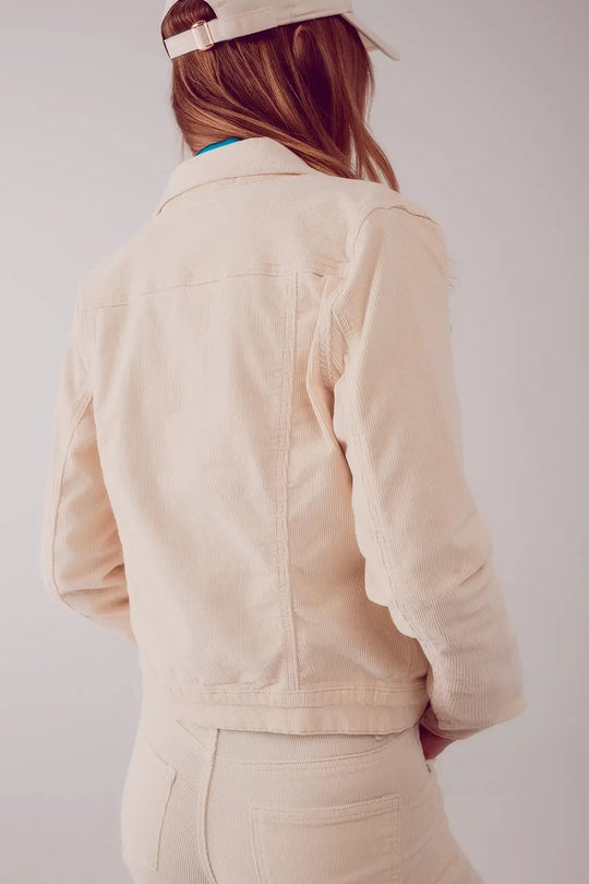 Veste en velours côtelé beige - Vestes