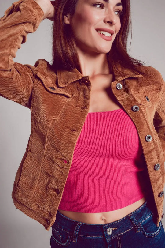 Veste en velours côtelé camel - Vestes