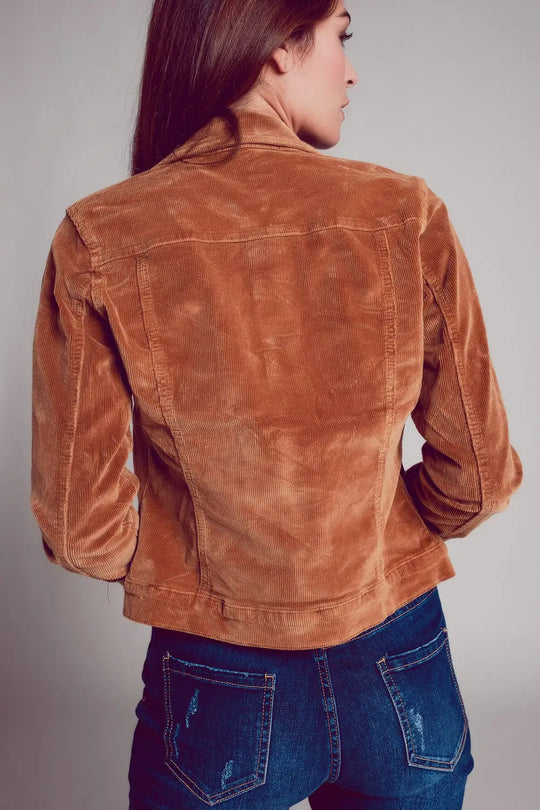 Veste en velours côtelé camel - Vestes