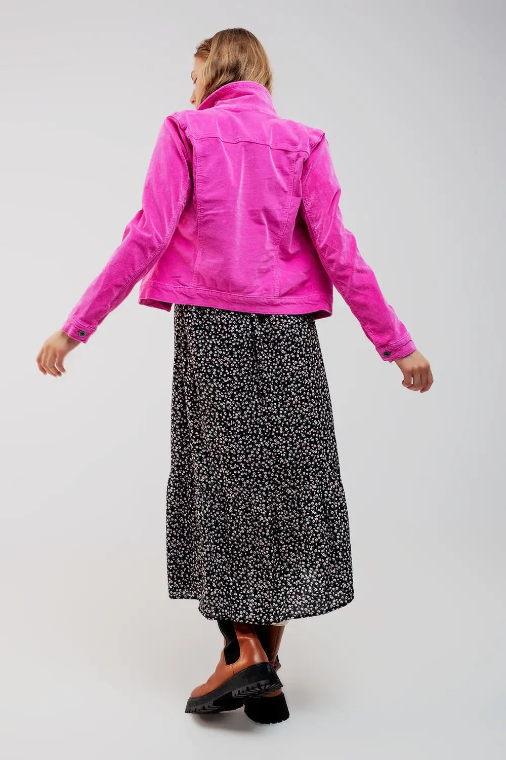 Veste en velours côtelé fuchsia - Vestes