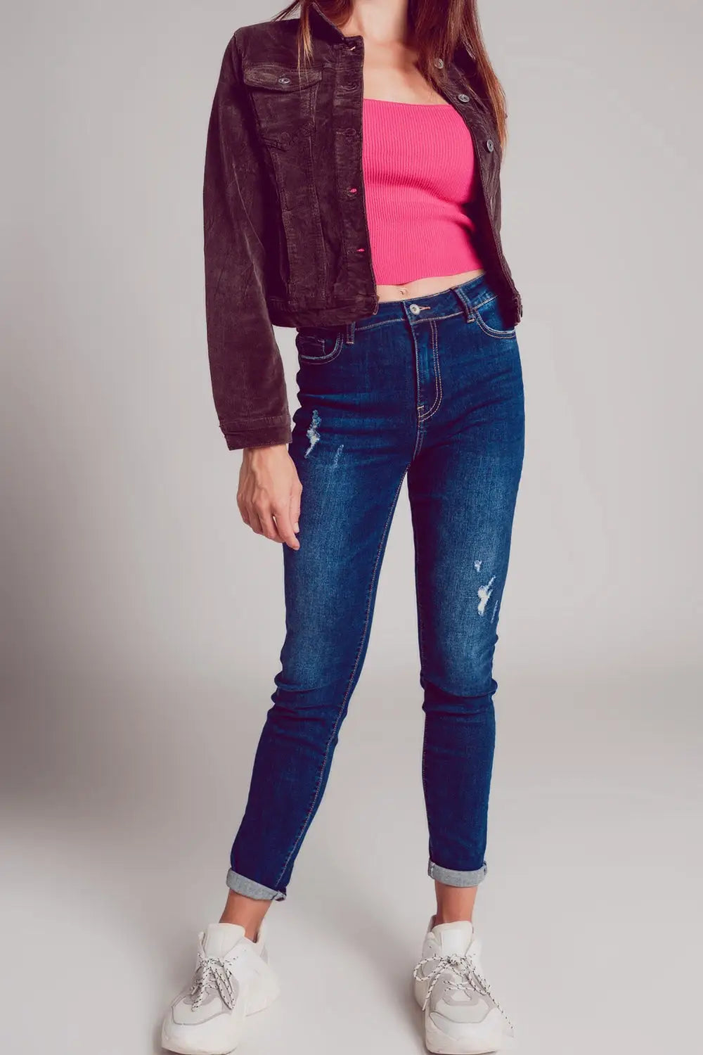 Veste en velours côtelé marron - Vestes