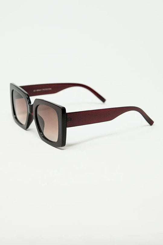 vintage silhouette sunglasses with a subtle angled cat-eye in burgundy - One Size / Brown