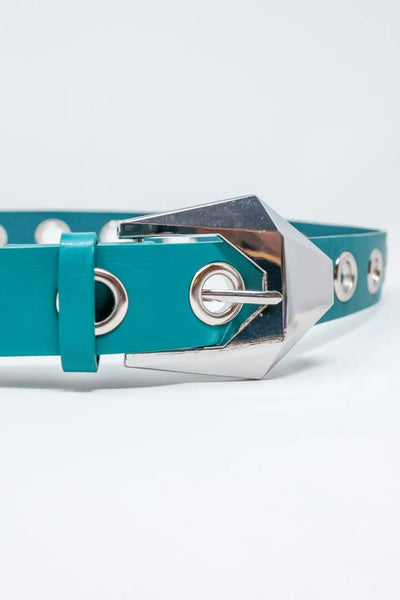 Waist and hip eyelet jeans belt in green - One Size / Green - Accesory