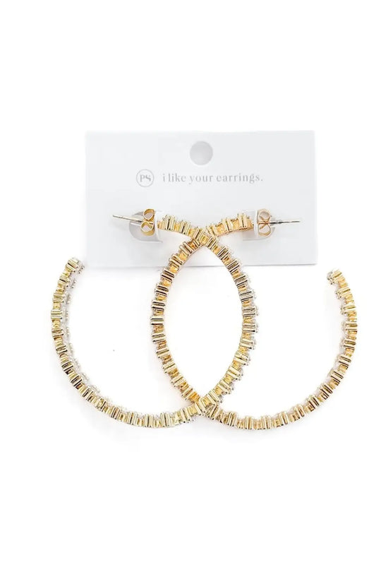 Bold and Beautiful Diamond Hoop Earrings - WATERPROOF - Earrings