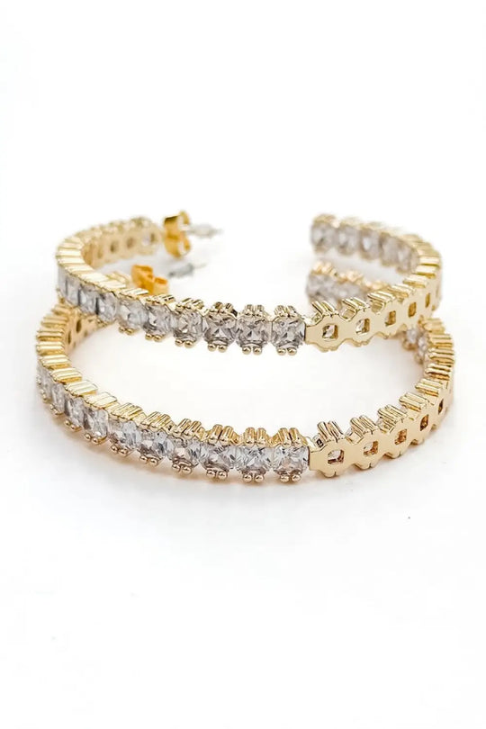 Bold and Beautiful Diamond Hoop Earrings - WATERPROOF - Earrings