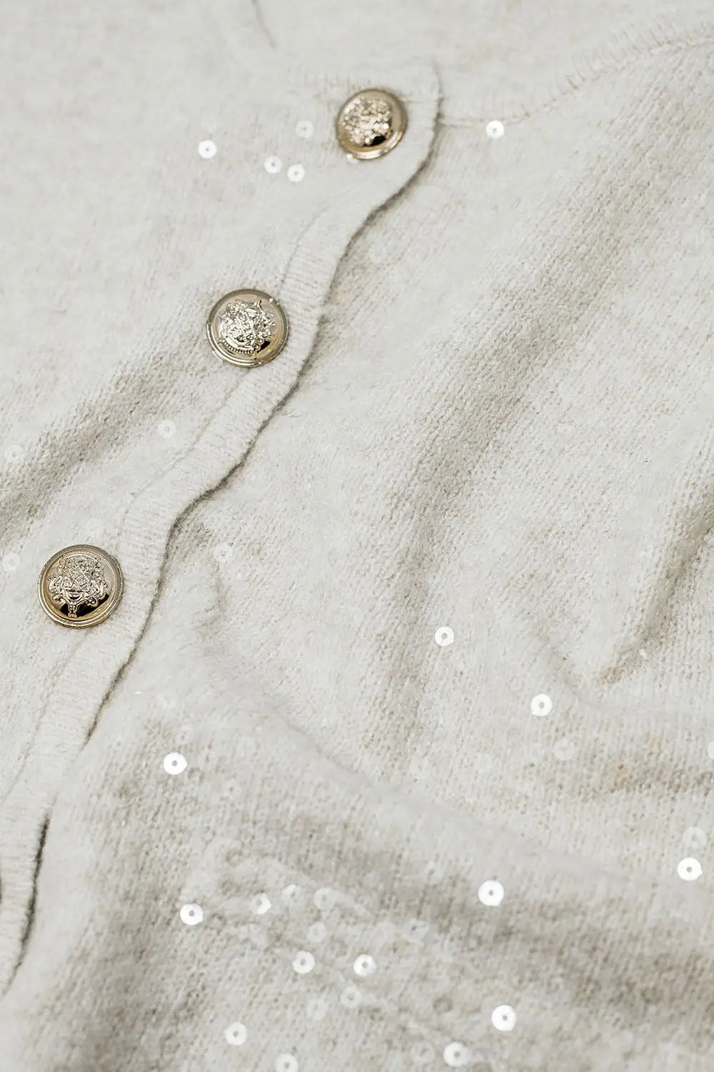 white chunky knitted cardigan with sequins - One Size / White - Sweaters
