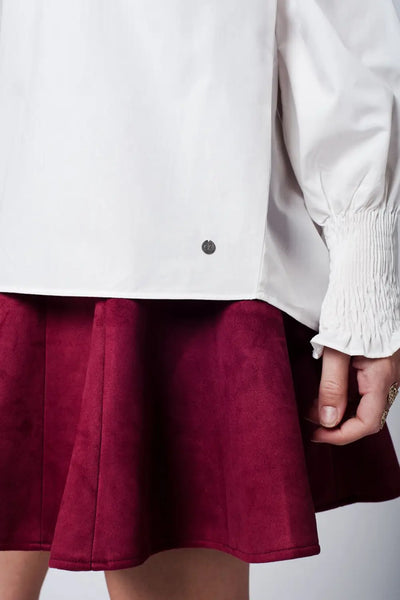 White cold Poplin shoulder top - Shirts