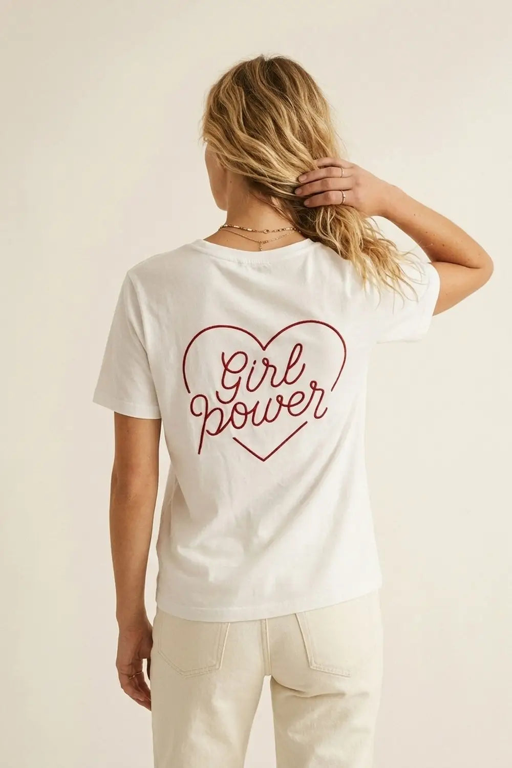 White Cotton Regular Fit Crew Neck T-Shirt with Embroidered St. Barth - One Size / White - Tops