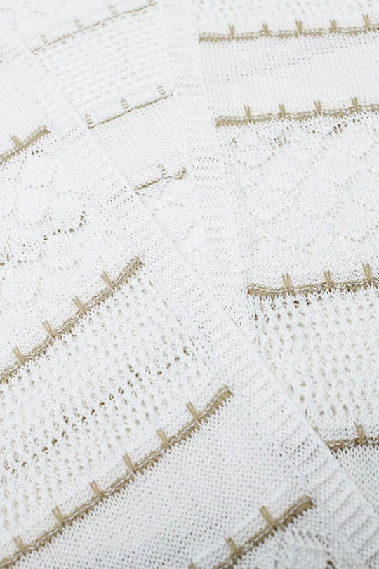 White Crochet Maxi Cardigan With Long Sleeves - One Size / White - Sweaters