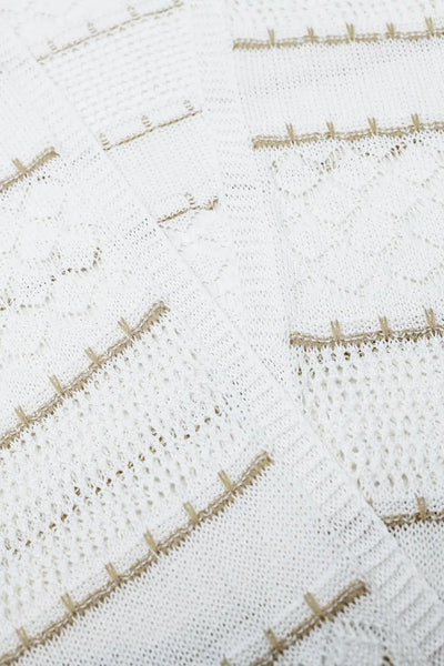 White Crochet Maxi Cardigan With Long Sleeves - One Size / White - Sweaters