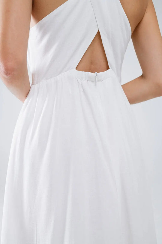 White dress with button detail - Dresses