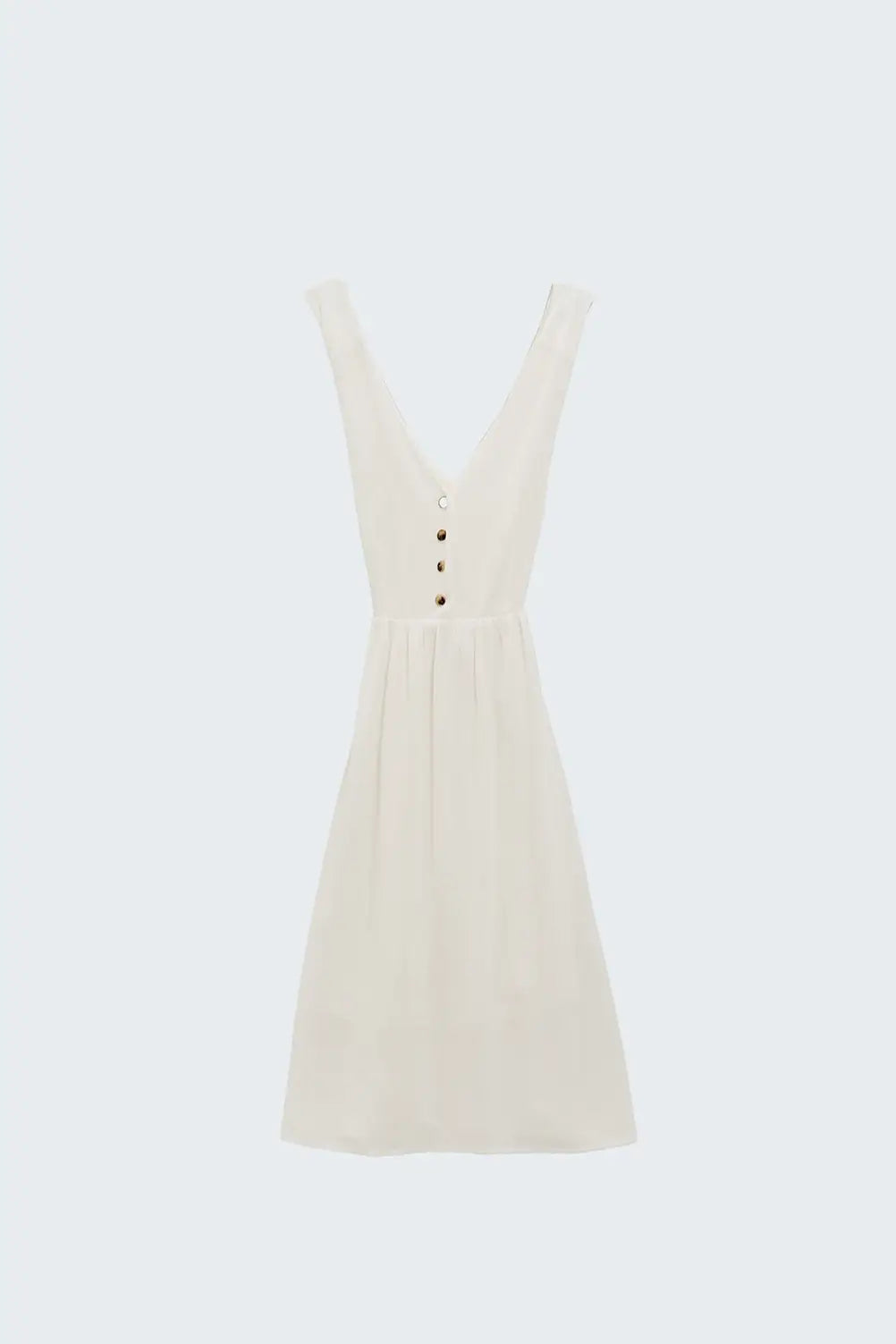 White dress with button detail - Dresses