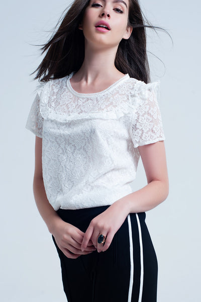 White embroidered top