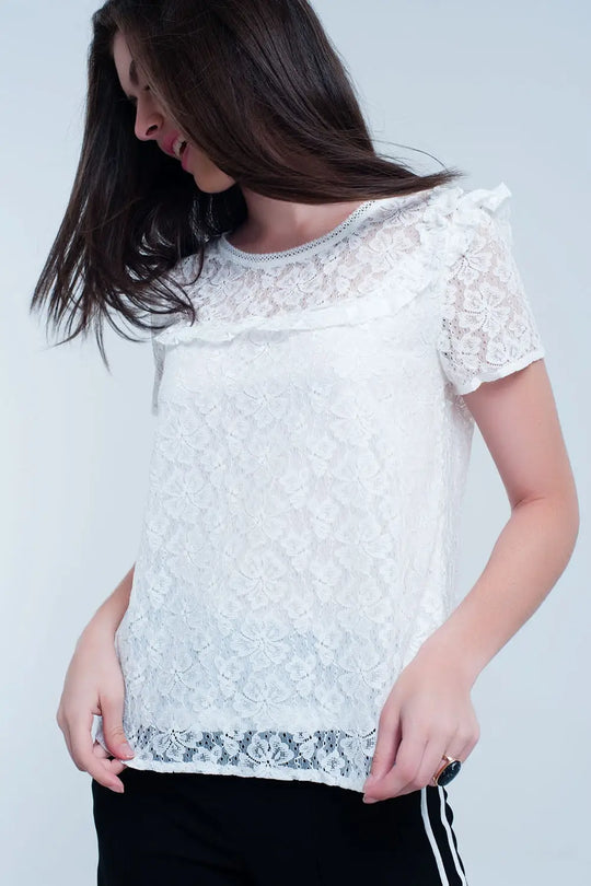 White embroidered top - Shirts