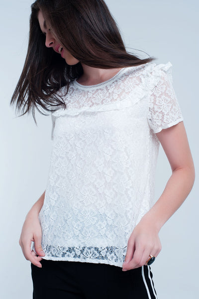 White embroidered top