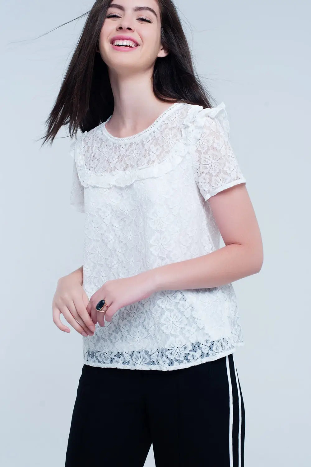 White embroidered top - Shirts