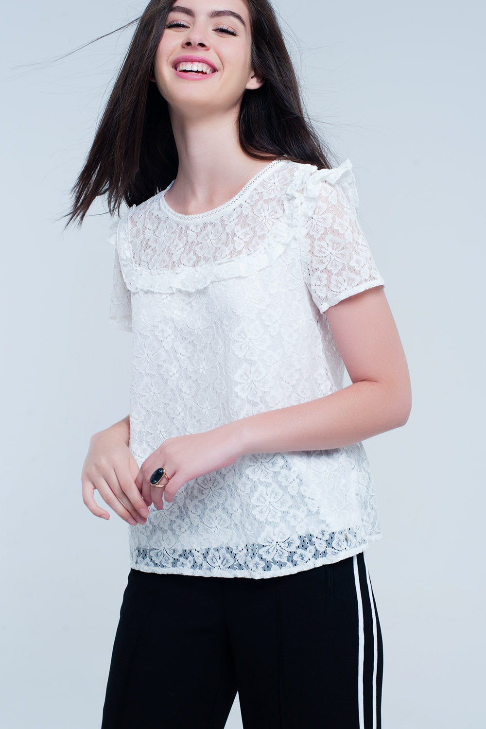 White embroidered top