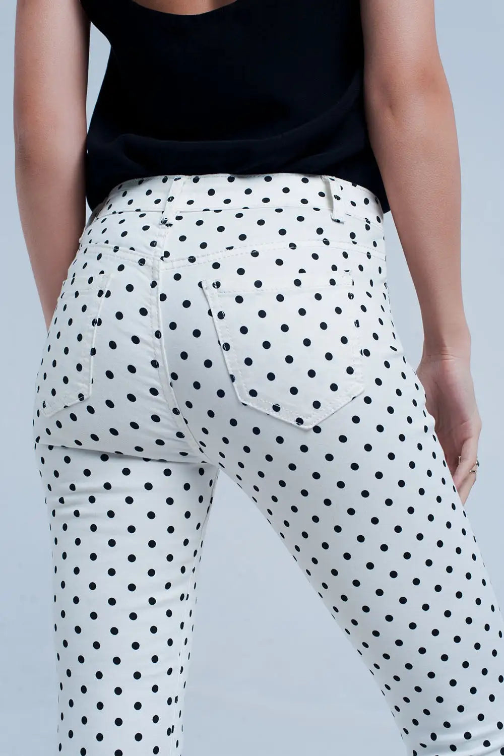 White jeans in polka dots - Jeans