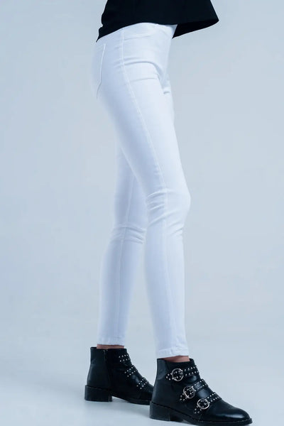 White Jeggings with back pockets - Pants