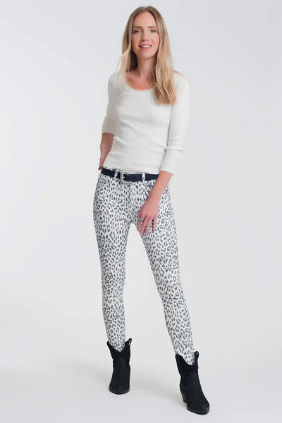 White knitted wide neck sweater - Sweaters