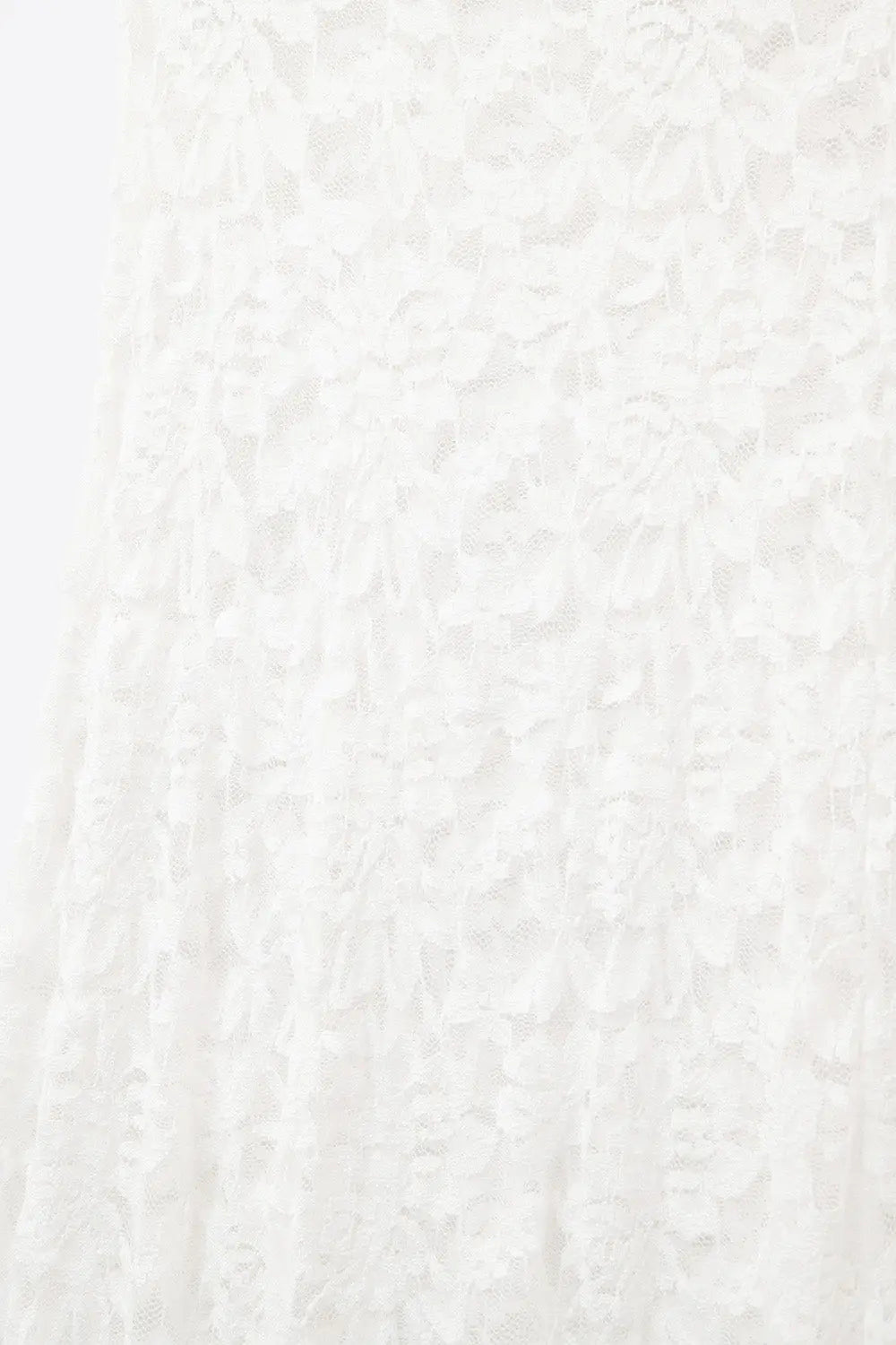 White Lace maxi Skirt With Floral design - Skirts