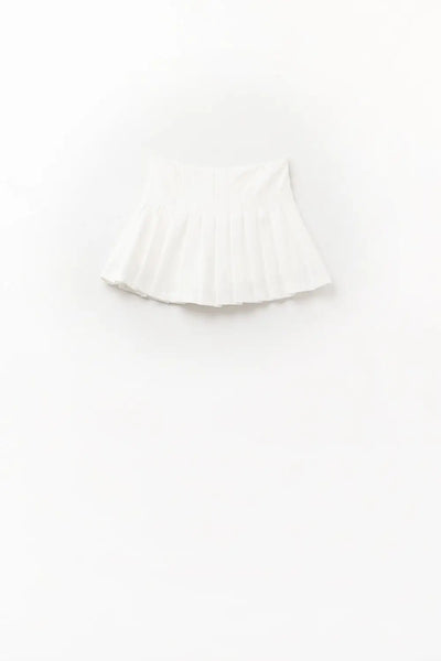 white pleated mini skirt - Skirts