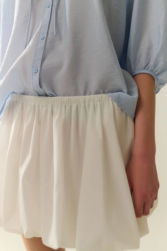 white poplin balloon miniskirt - Skirts