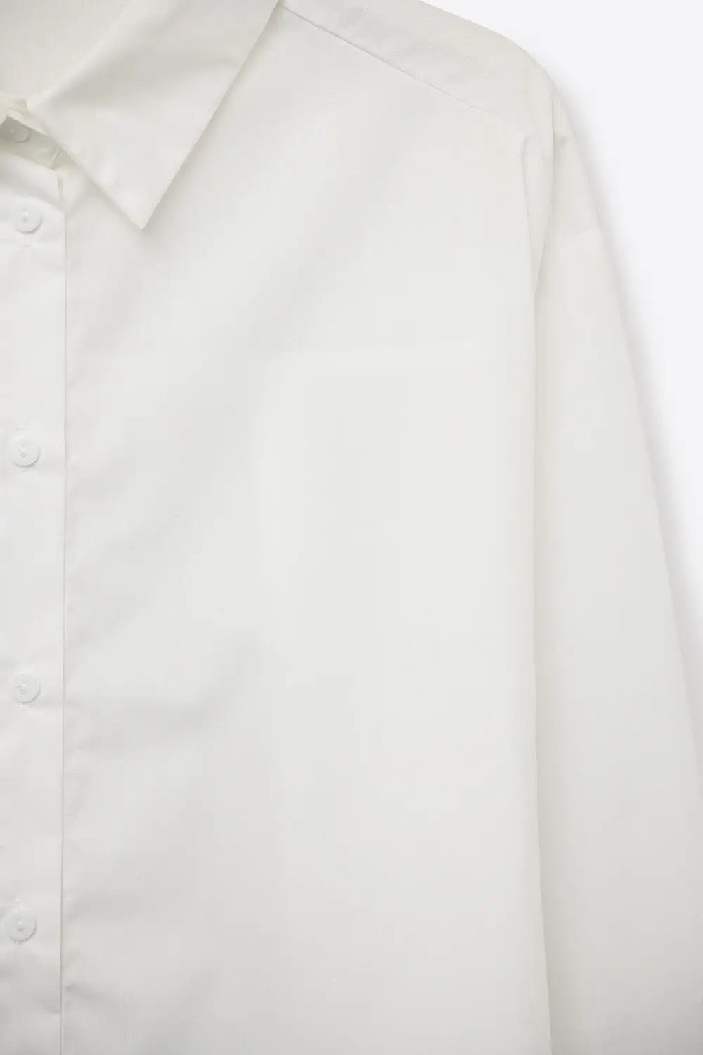 white poplin shirt with extra-wide cuffs - Shirts