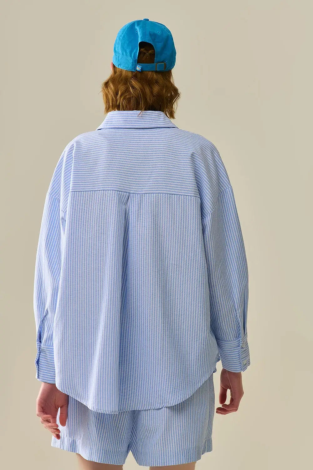 White Striped Buttoned Shirt In Blue - Shirts
