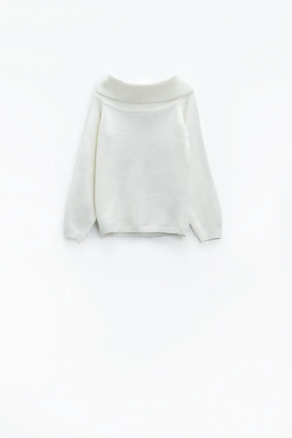White sweater with a boat neckline - One Size / White - Sweaters