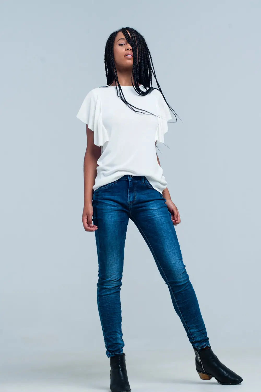 White sweater with ruffles - Sweaters