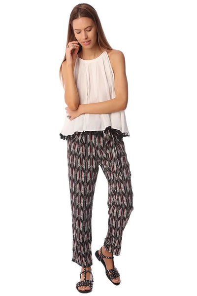 White swing top with pom pom hem detail - Shirts