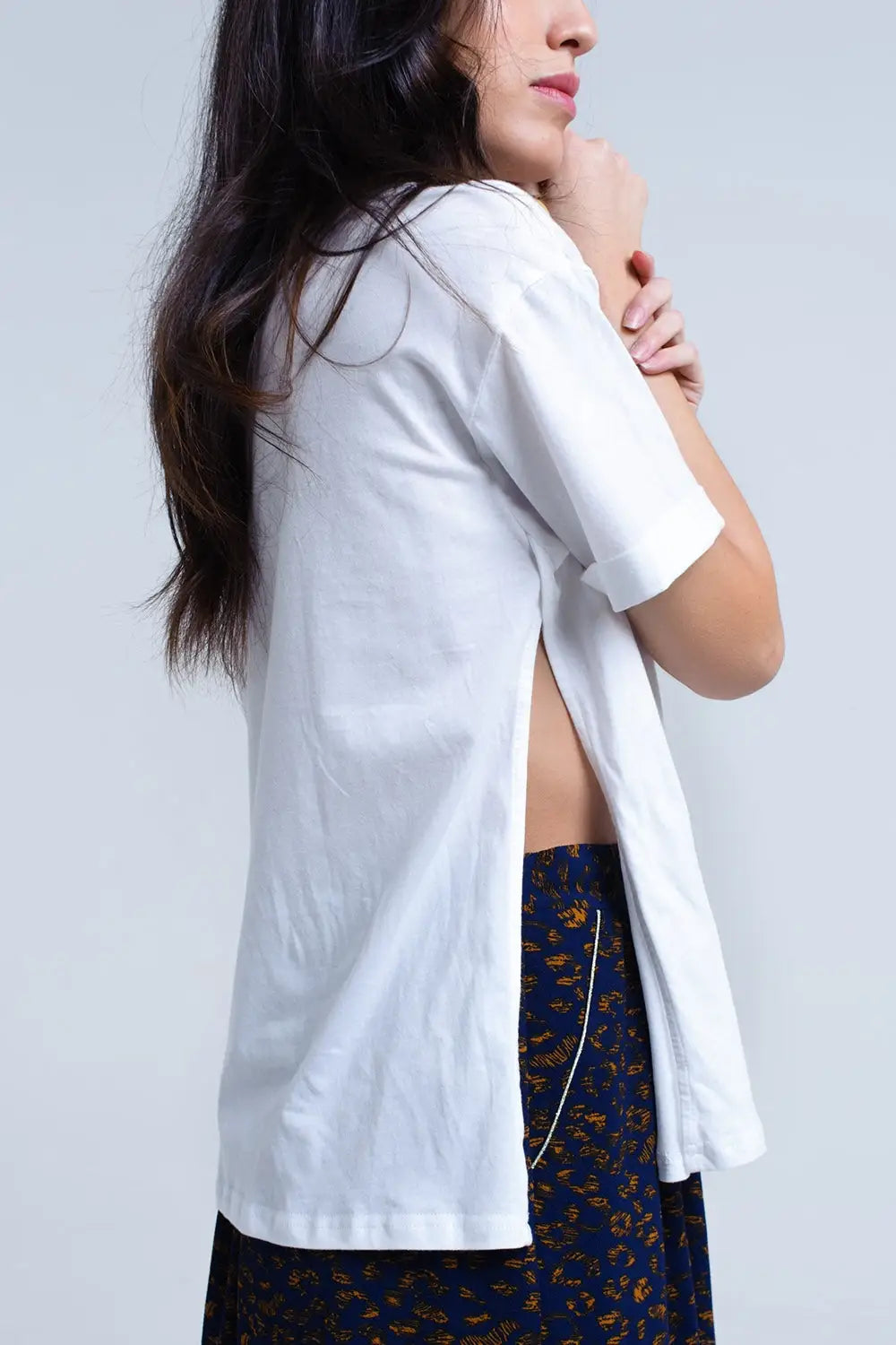 White t-shirt with crystal - Tops
