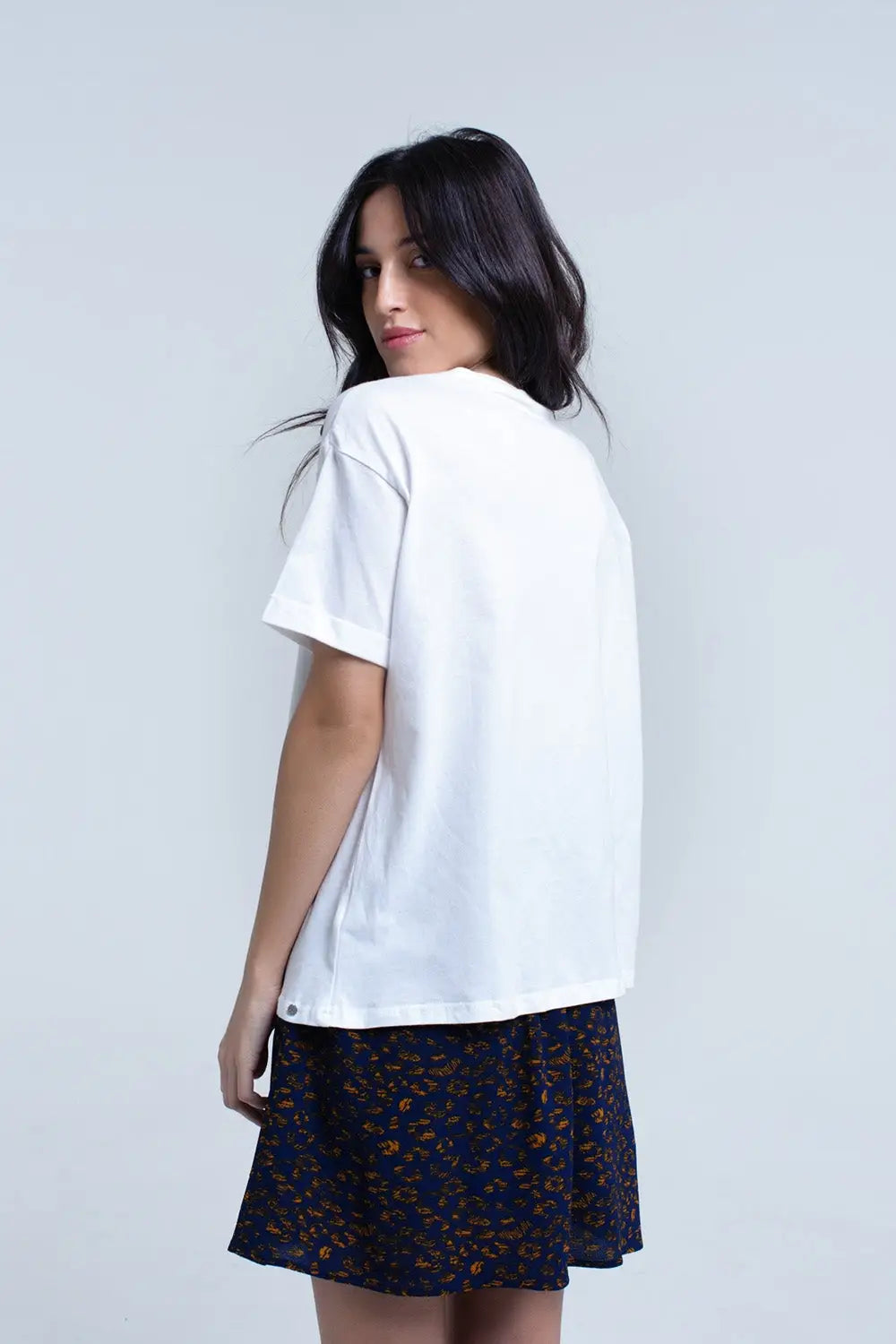 White t-shirt with crystal - Tops